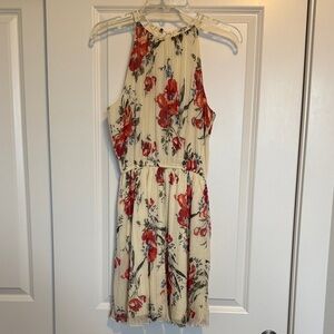 Abercrombie & Fitch Floral Mini Dress in Cream and Red